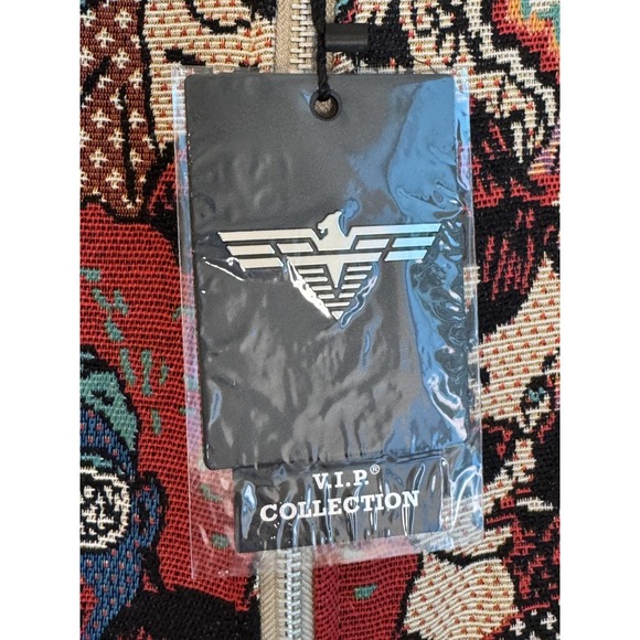 V.I.P. Collection Men's Multi Faces Jacquard Varsity Bomber Jacket Size XL NWT - Picture 10 of 14